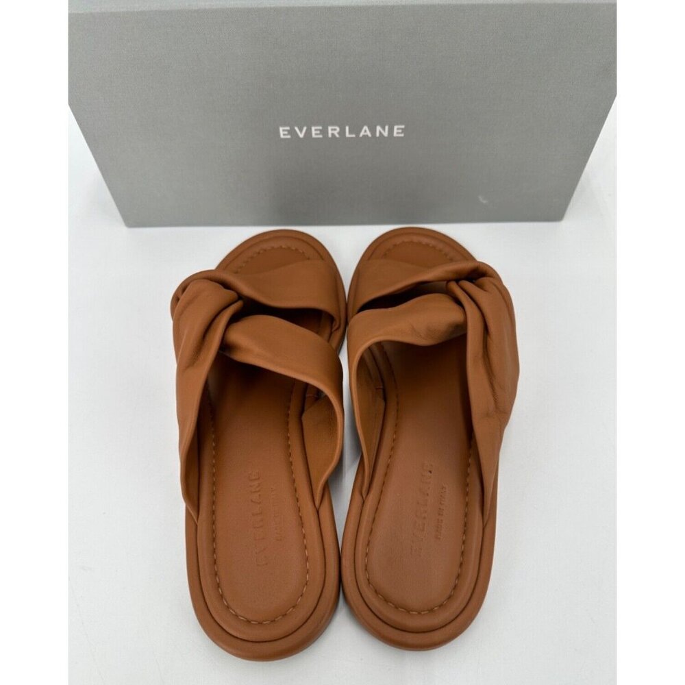 Everlane The Day Twist Sandals in Desert Tan/Brown size 7.5 Flat Slip-on Leather - Picture 5 of 8